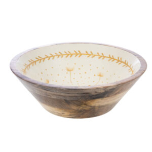 Centrotavola Romy in legno di mango smaltato colore Mandorla