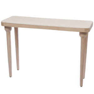 Consolle Angele in legno di mango e marmo colore bianco naturale