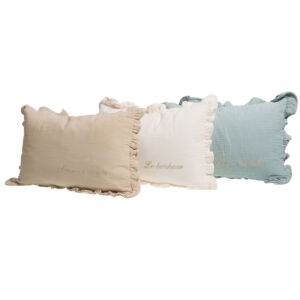 Cuscino decorativo in cotone colore Beige Chiaro, Bianco o Azzurro Pastello