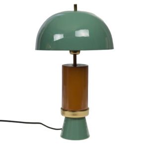 Lampada da tavolo vintage Olive in ferro e ottone colore verde oliva