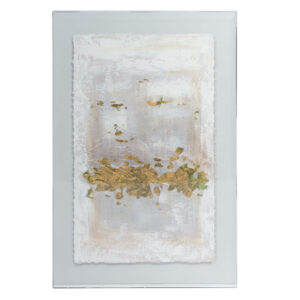 Tela 3D Gold materiale acrilico e carta con fili dorati colore bianco naturale