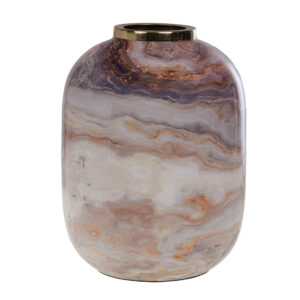 Vaso decorativo Grisee in metallo waterproof e design minerale